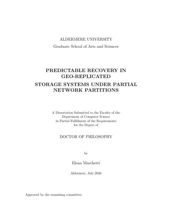 Compiled first page of the Dissertation (Classic) template