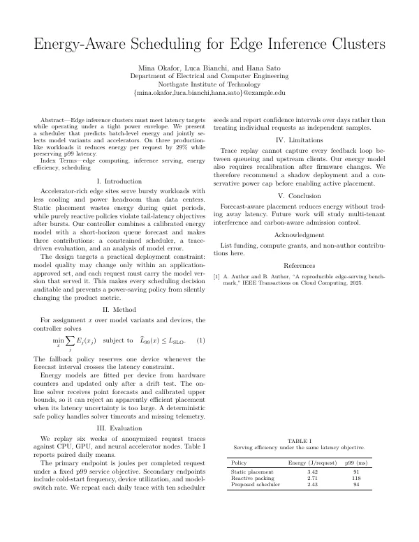 Compiled first page of the IEEE Conference Paper (IEEEtran) template