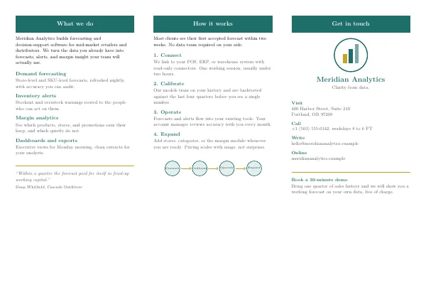Compiled first page of the Trifold Brochure template