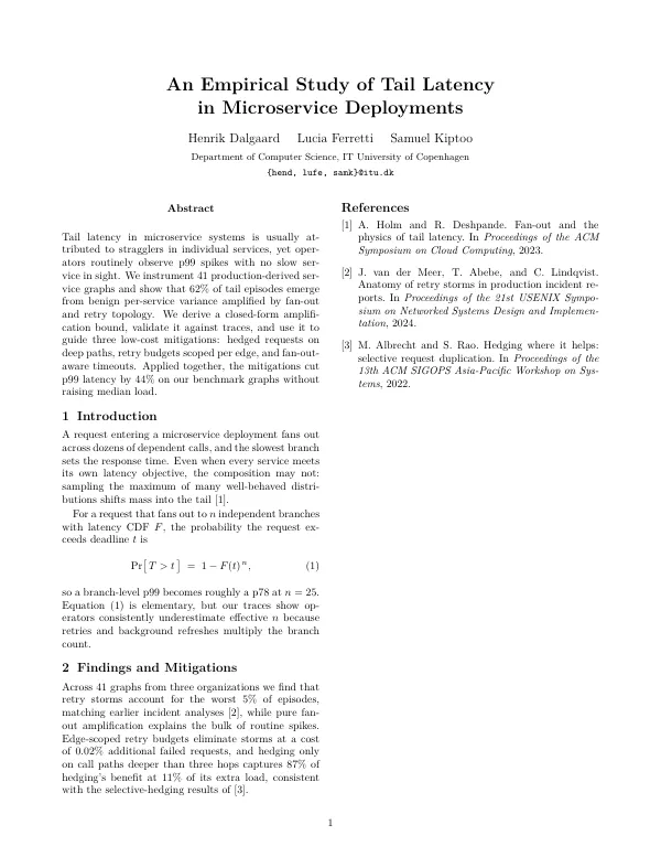 Compiled first page of the Two Column Paper template